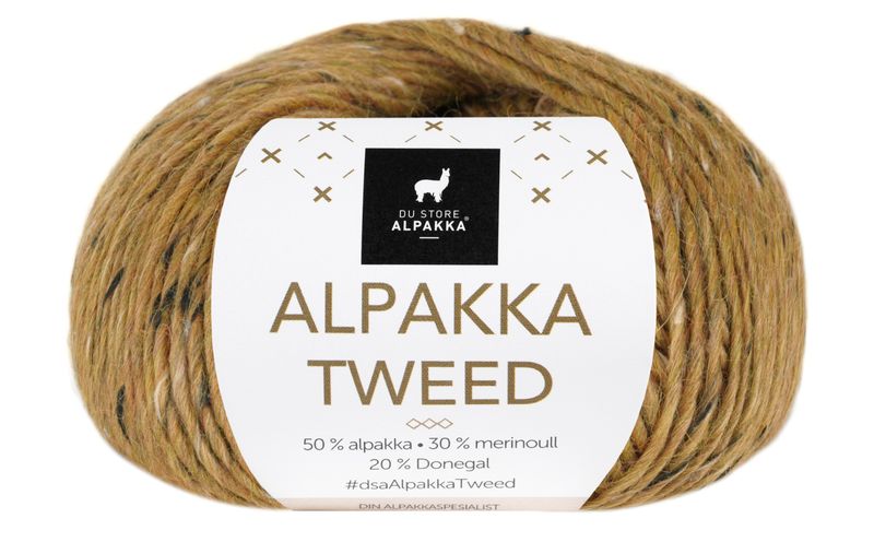 130 Alpakka Tweed Sennep_utgående farge
